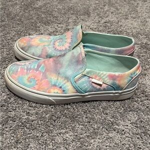 Vans, women’s 9.5 Colorful Tie-Dye Slip-On Shoes